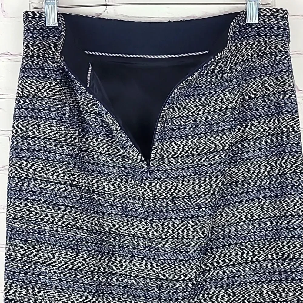 J.Crew Blue White and Black Tweed Skirt. Size 6